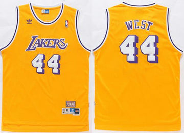 Jerry West Los Angeles Lakers gold Throwback jersey