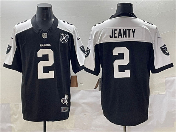 Ashton Jeanty Las Vegas Raiders black-white jersey