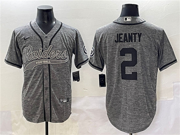 Ashton Jeanty Las Vegas Raiders grey jersey