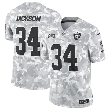 Bo Jackson Arctic Las Vegas Raiders camo Salute To Service jersey