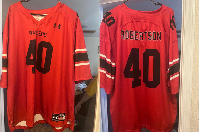 Amik Robertson Las Vegas Raiders red jersey