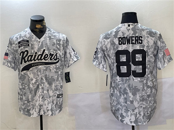 Brock Bowers Las Vegas Raiders camo Salute To Service jersey