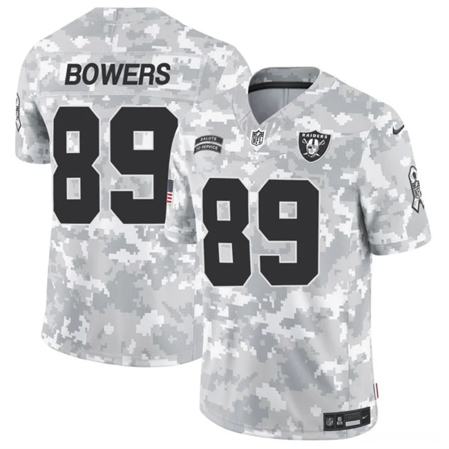 Brock Bowers Arctic Las Vegas Raiders camo Salute To Service jersey
