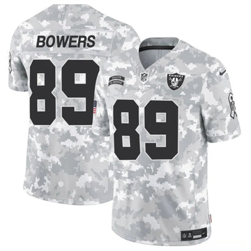 Brock Bowers Arctic Las Vegas Raiders camo Salute To Service jersey