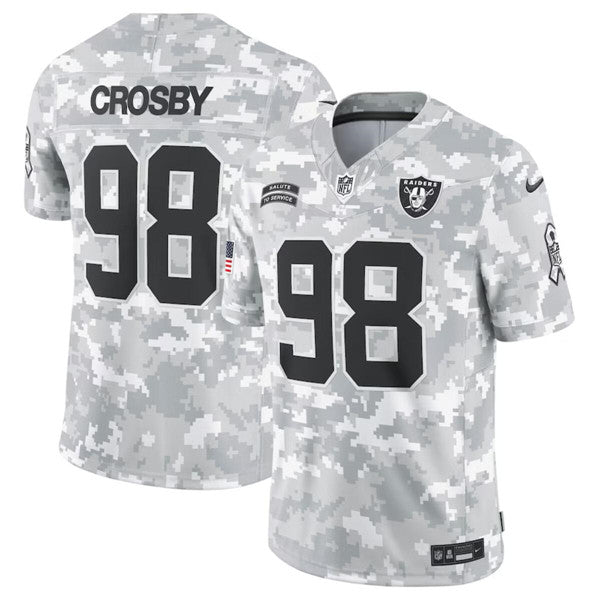 Maxx Crosby Arctic Las Vegas Raiders camo Salute To Service jersey