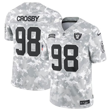 Maxx Crosby Arctic Las Vegas Raiders camo Salute To Service jersey
