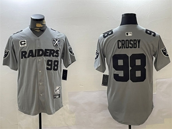 Maxx Crosby Las Vegas Raiders gray jersey