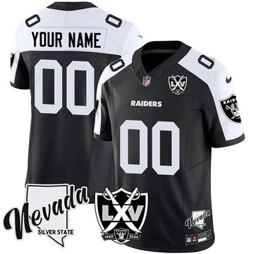 Custom Las Vegas Raiders black-white jersey