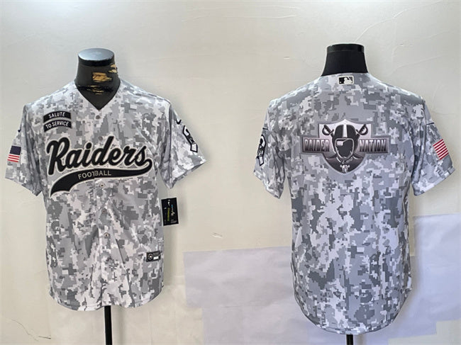 Team Big Logo Las Vegas Raiders camo Salute To Service jersey
