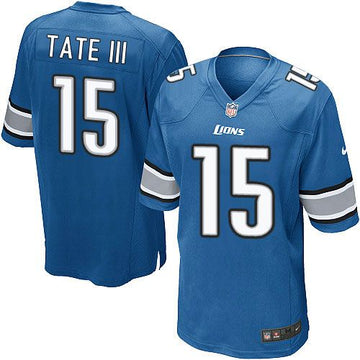 Lions #15 Golden Tate III Light Blue Team Color Elite Jersey