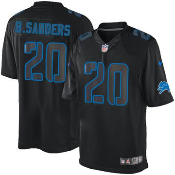 Lions #20 Barry Sanders Black Impact Jersey