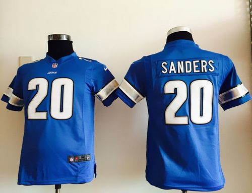 Lions #20 Barry Sanders Light Blue Team Color Elite Jersey