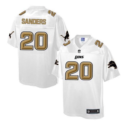 Lions #20 Barry Sanders White Pro Line Fashion Game Jersey