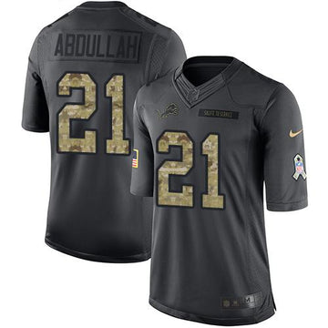 Lions #21 Ameer Abdullah Black 2016 Salute To Service Jersey