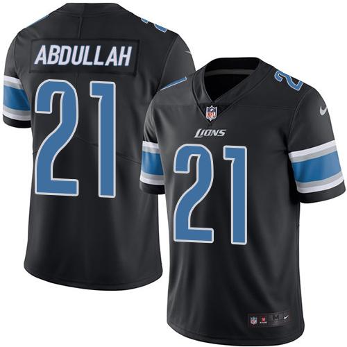 Lions #21 Ameer Abdullah Black Rush Jersey