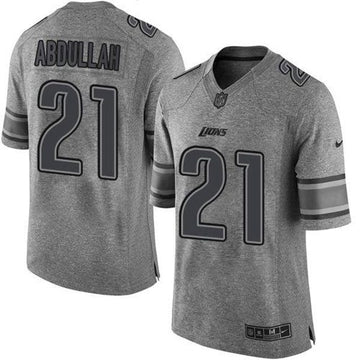 Lions #21 Ameer Abdullah Gray Gridiron Gray Jersey