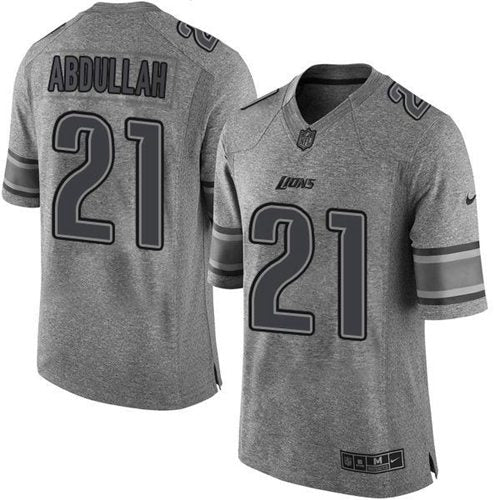 Lions #21 Ameer Abdullah Gray Gridiron Gray Jersey