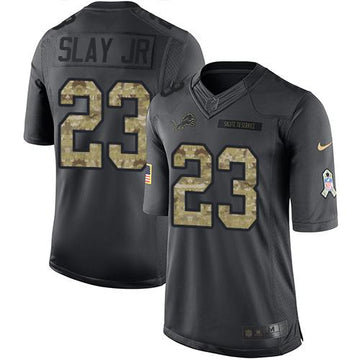 Lions #23 Darius Slay JR Black 2016 Salute To Service Jersey