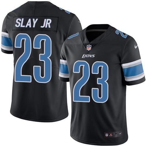 Lions #23 Darius Slay JR Black Rush Jersey