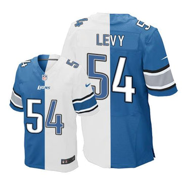 Lions #54 DeAndre Levy Blue-White Elite Split Jersey