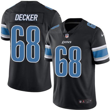 Lions #68 Taylor Decker Black Rush Jersey