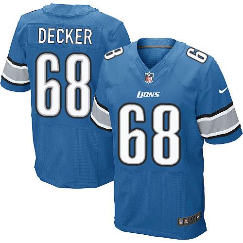 Lions #68 Taylor Decker Blue Team Color Elite Jersey