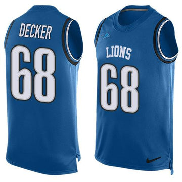 Lions #68 Taylor Decker Blue Team Color Tank Top Jersey