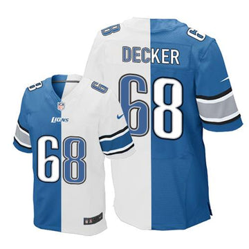 Lions #68 Taylor Decker Blue-White Elite Split Jersey