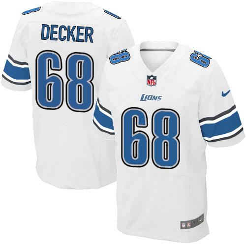 Lions #68 Taylor Decker White Elite Jersey