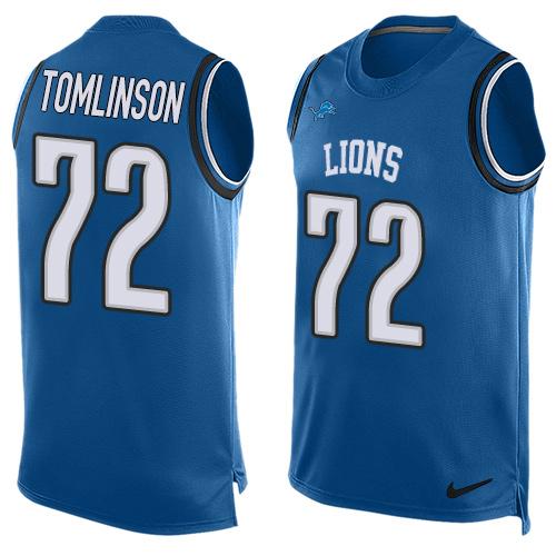 Lions #72 Laken Tomlinson Blue Team Color Tank Top Jersey