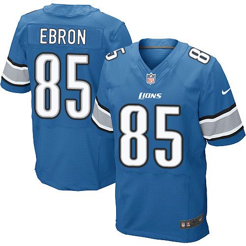 Lions #85 Eric Ebron Blue Team Color Elite Jersey