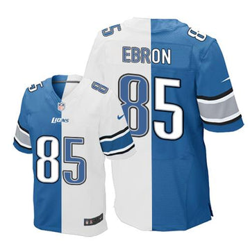 Lions #85 Eric Ebron Blue-White Elite Split Jersey