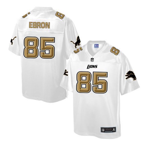 Lions #85 Eric Ebron White Pro Line Fashion Game Jersey