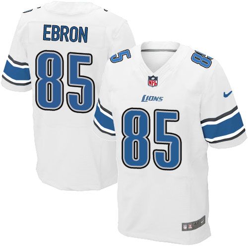 Lions #85 Eric Ebron White Elite Jersey