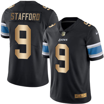 Lions #9 Matthew Stafford Black Gold Rush Jersey