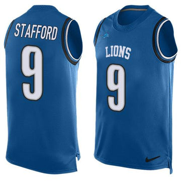 Lions #9 Matthew Stafford Blue Team Color Tank Top Jersey