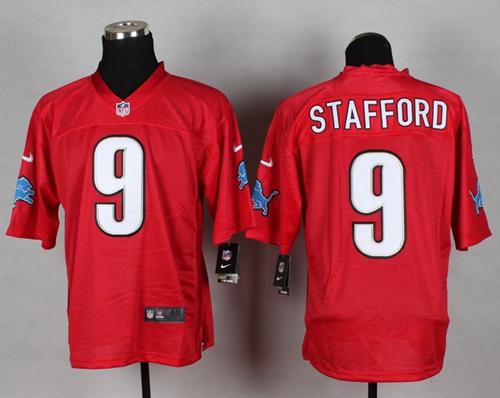 Lions #9 Matthew Stafford Red Elite QB Practice Jersey