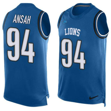 Lions #94 Ziggy Ansah Blue Team Color Tank Top Jersey
