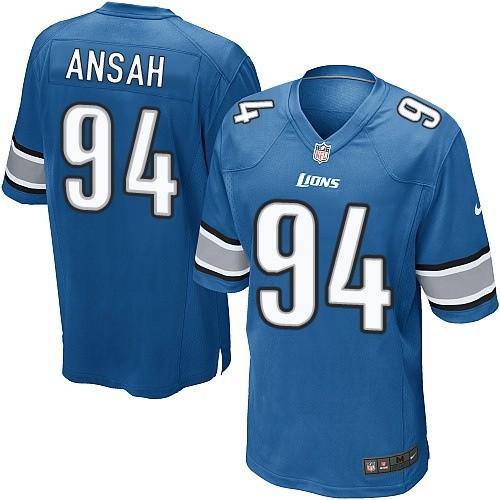 Lions #94 Ziggy Ansah Light Blue Team Color Elite Jersey