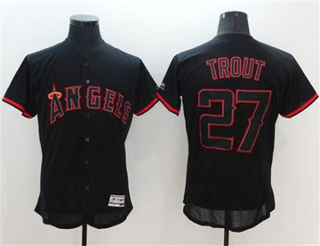 Mike Trout Los Angeles Angels black Fashion jersey