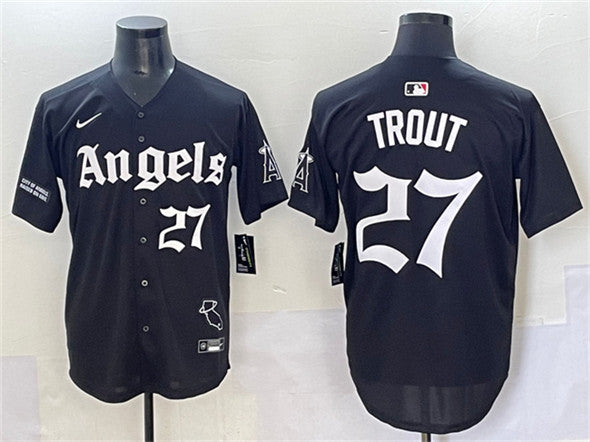 Mike Trout Los Angeles Angels black jersey