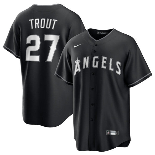 Mike Trout Los Angeles Angels black Lights Out jersey