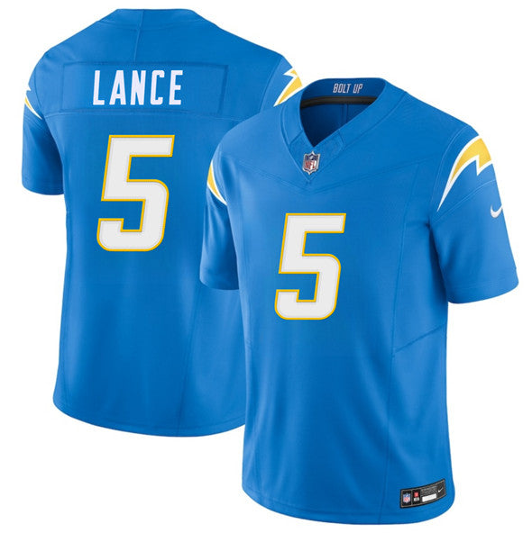 Trey Lance Los Angeles Chargers blue FUSE jersey