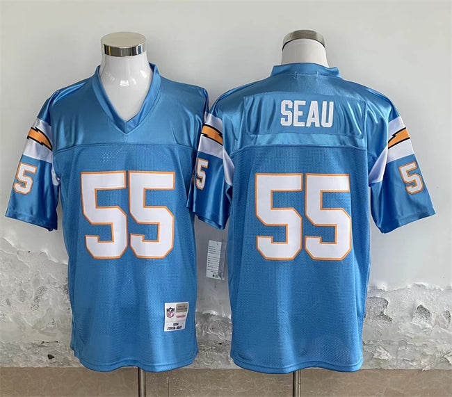 Junior Seau Los Angeles Chargers blue Throwback jersey