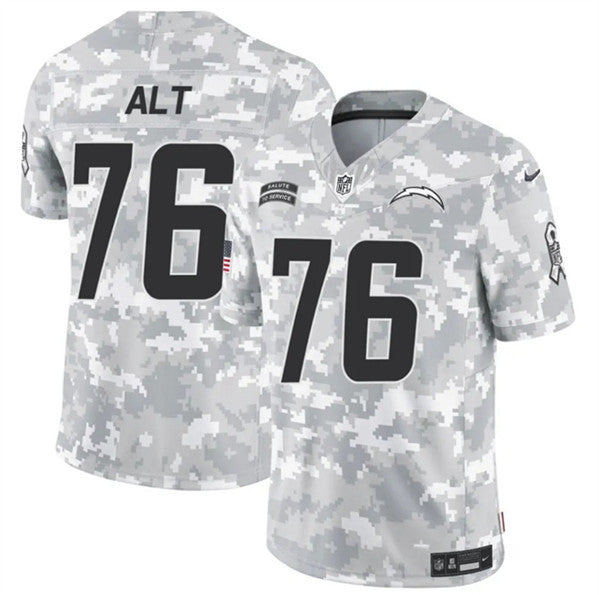 Joe Alt Arctic Los Angeles Chargers camo Salute To Service jersey