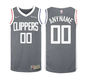 Custom Los Angeles Clippers gray jersey
