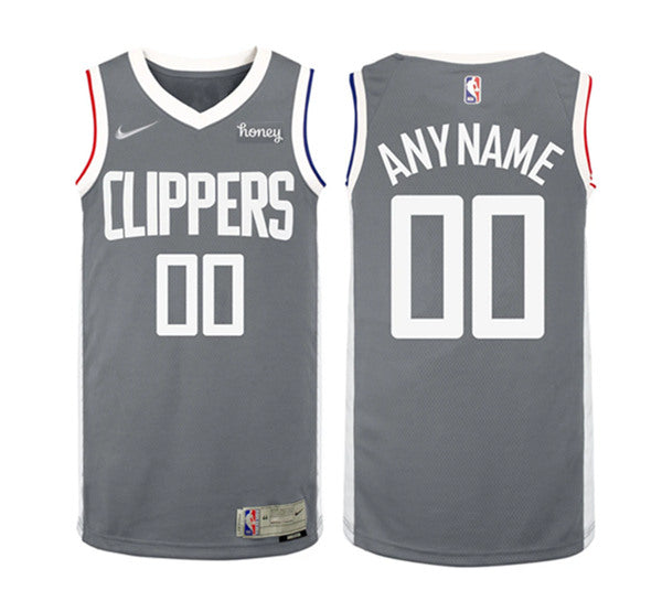 Custom Los Angeles Clippers gray jersey