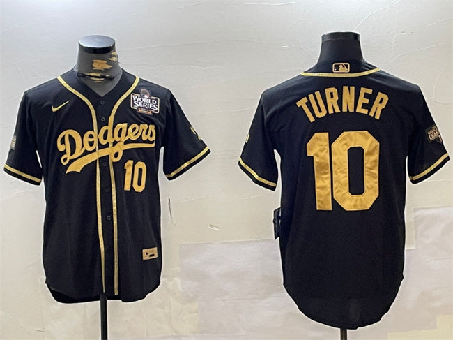 Justin Turner Los Angeles Dodgers black-gold jersey