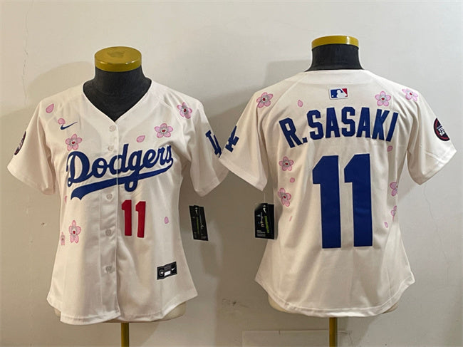 Roki Sasaki Los Angeles Dodgers cream jersey