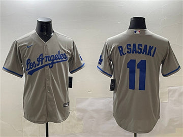 Roki Sasaki Los Angeles Dodgers gray jersey